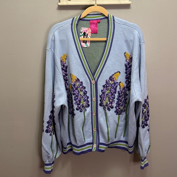 NWT Queen of Sparkles Bluebonnet Cardigan - Picture 2 of 6